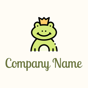 Frog prince logo on a Floral White background - Abstrait
