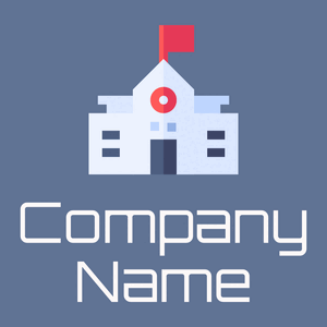 Blue school logo on a gray blue background - Onderwijs