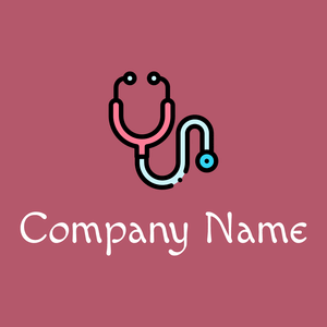Stethoscope logo on a Blush background - Hospital & Farmácia