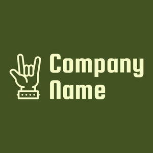 Hand logo on a Army green background - Arte & Entretenimiento