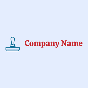 Rubber Stamp logo on a Alice Blue background - Abstrakt
