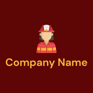 Firefighter on a Maroon background - Seguridad