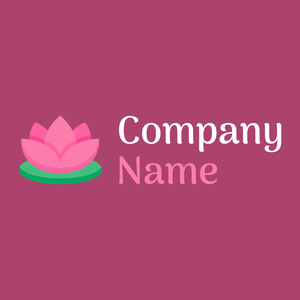 Lotus flower logo on a Rouge background - Floral