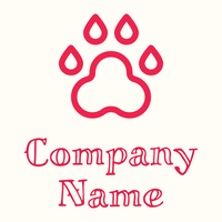 Animal track logo on a Floral White background - Tiere & Haustiere