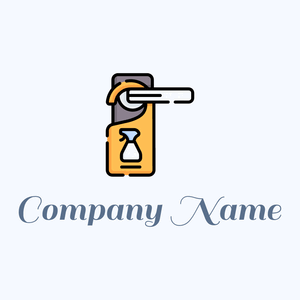 Door hanger logo on a Alice Blue background - Limpeza & Manutenção