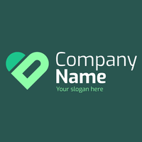 Heart logo with green letter d on green - Entreprise & Consultant