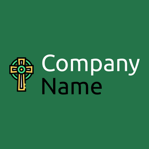 Cross logo on a Camarone background - Religion