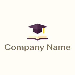 Mortar and book logo on a white floral background - Educación