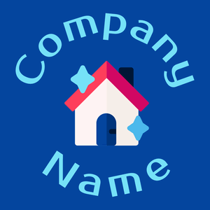 House logo on a Cobalt background - Limpieza & Mantenimiento