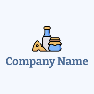 Outlined Dairy products logo on a Alice Blue background - Landwirtschaft