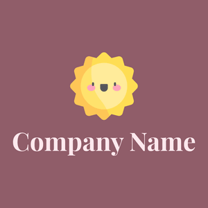 Sun logo on a Mauve Taupe background - Abstracto
