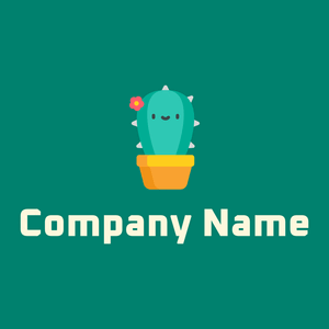 Shamrock Cactus logo on a Pine Green background - Bloemist