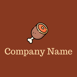 Meat logo on a Burnt Umber background - Eten & Drinken