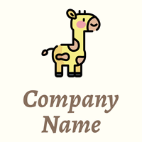 Giraffe on a Ivory background - Dieren/huisdieren