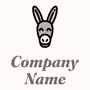 Donkey logo on a Seashell background - Animales & Animales de compañía