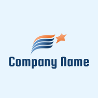 orange and blue flag logo with star - Política