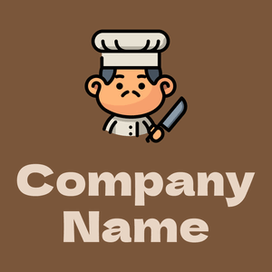 Chef logo on a Shingle Fawn background - Alimentos & Bebidas