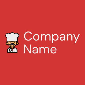 Chef logo on a Persian Red background - Food & Drink
