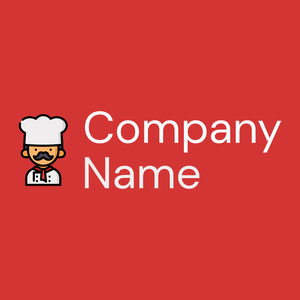 Chef logo on a Persian Red background - Alimentos & Bebidas
