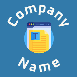 Copywriting logo on a Lochmara background - Negócios & Consultoria