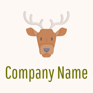 Deer face logo on a pale background - Animais e Pets