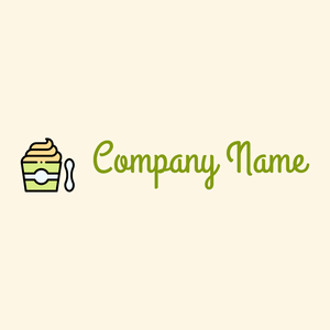 Frozen yogurt logo on a Corn Silk background - Essen & Trinken