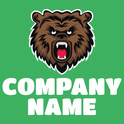 Roaring grizzly bear logo - Sports