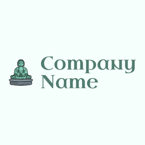 Great buddha of logo on a green background - Religion
