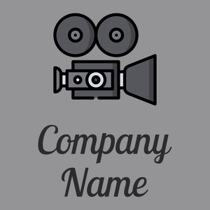 Old movie camera logo on a Grey Suit background - Entertainment & Arts
