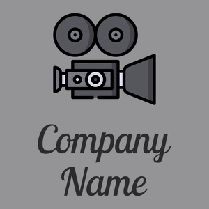 Old movie camera logo on a Grey Suit background - Divertissement & Arts