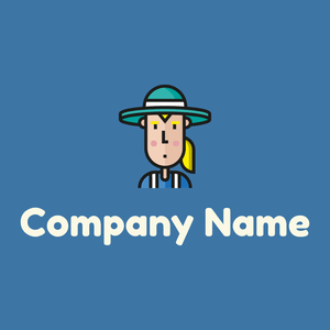 Florist logo on a Steel Blue background - Agricultura