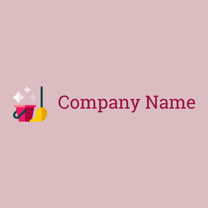 Mop logo on a Pink Flare background - Limpeza & Manutenção