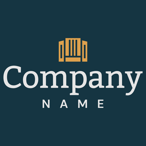 Yellow urban building logo on dark background  - Arquitectura