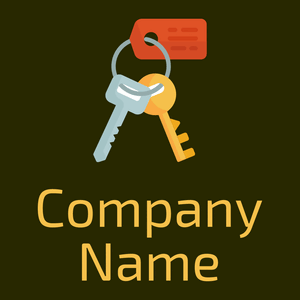 Cinnabar Room key on a Dark Green background - Viaggi & Alberghi