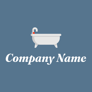 Bathtub on a Kashmir Blue background - Muebles de casa