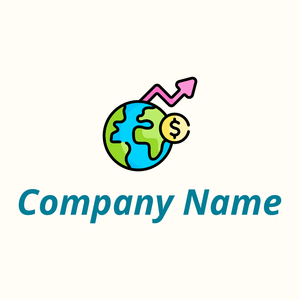 Global economy logo on a Floral White background - Negócios & Consultoria