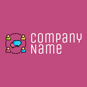 Group logo on a Mulberry background - Kommunikation