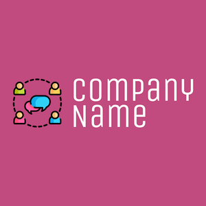 Group logo on a Mulberry background - Communicações