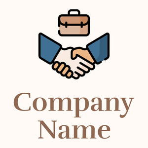 Handshake logo on a beige background - Negócios & Consultoria