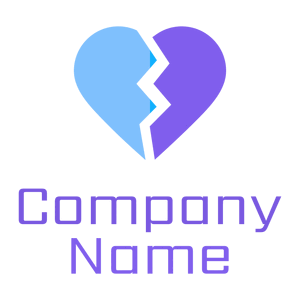 blue Broken heart logo on a White background - Computer