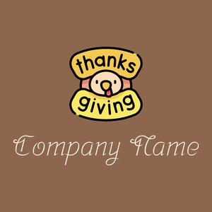 Thanksgiving logo on a Leather background - Abstrait