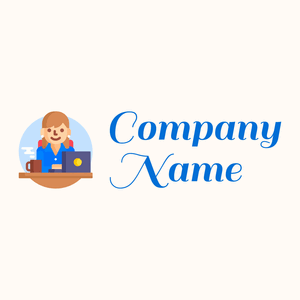 Female logo on a Seashell background - Abstrato
