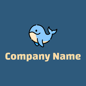 Columbia Blue Whale on a Venice Blue background - Arte & Entretenimiento