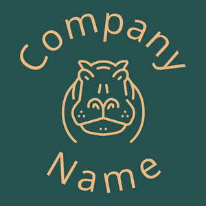 Hippopotamus logo on a Teal Blue background - Animaux & Animaux de compagnie