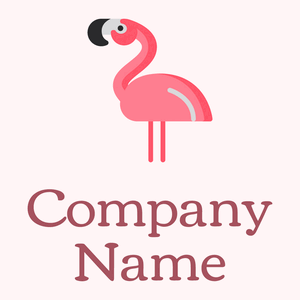 Flamingos logo on a Snow background - Animals & Pets