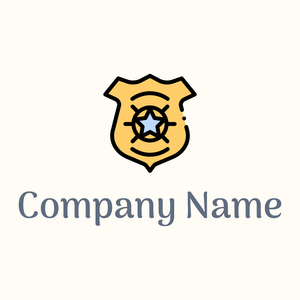 Police badge logo on a Floral White background - Abstracto