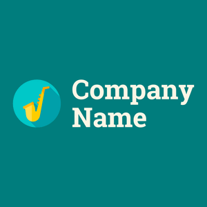 Saxophone logo on a Teal background - Arte & Entretenimiento