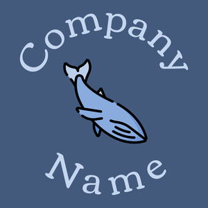 Jordy Blue Blue whale on a Chambray background - Abstrait