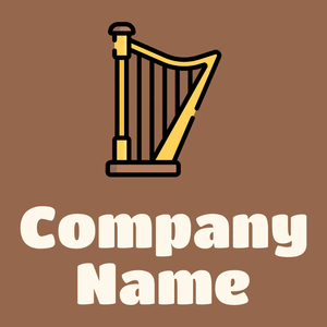Harp logo on a Dark Tan background - Entertainment & Kunst