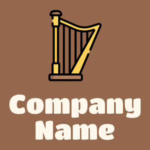 Harp logo on a Dark Tan background - Divertissement & Arts